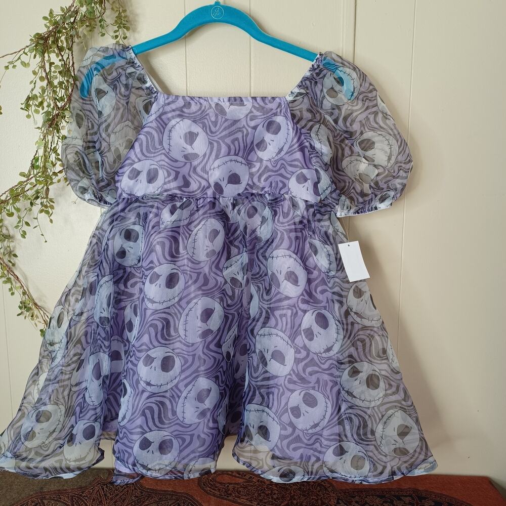 The Nightmare Before Christmas GIRLS Jack Skellington Tulle Dress Purple L